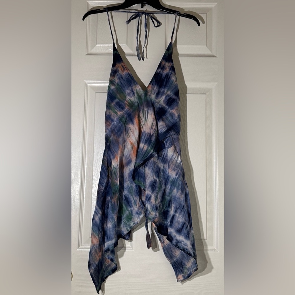 Tie-Dye Spaghetti Strap Tunic Top